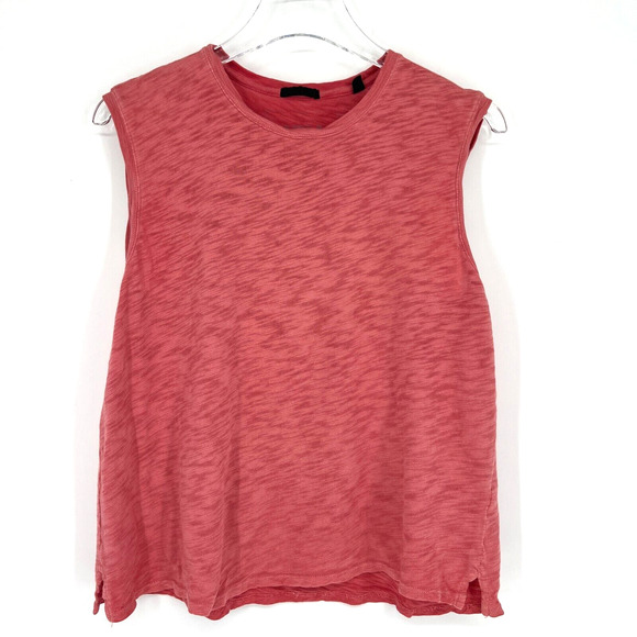 ATM Tank Top Womens L Red Pink Basic Classic Tee T Shirt Staple Capsule - Picture 1 of 7
